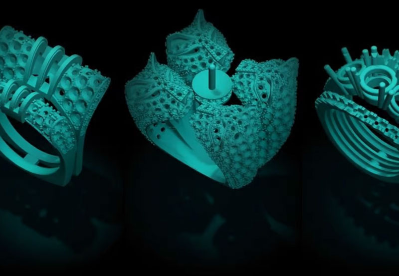 design unique shapes for jewlry 3d printed| طراحی‌های پیچیده با پرینتر سه بعدی طلا| 3bowdi.com